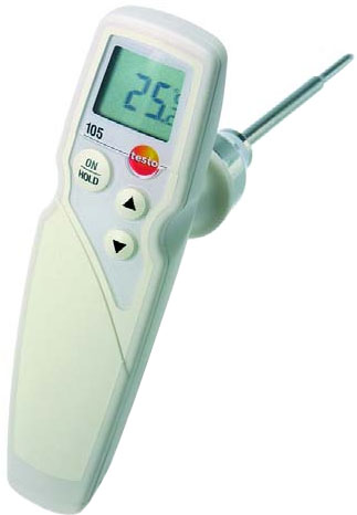 Термометр Testo 105 в комплекте с насадкой для замороженных продуктов, с зажимом